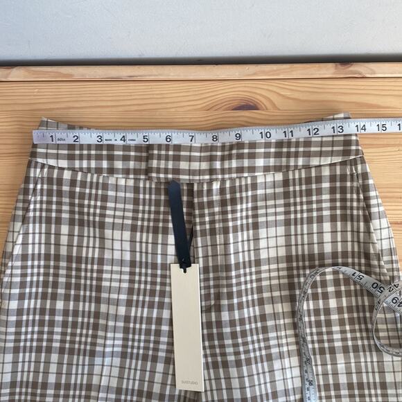 SUISTUDIO Lane Check High Waist Wide Leg Wool Trousers 2 - Picture 8 of 10